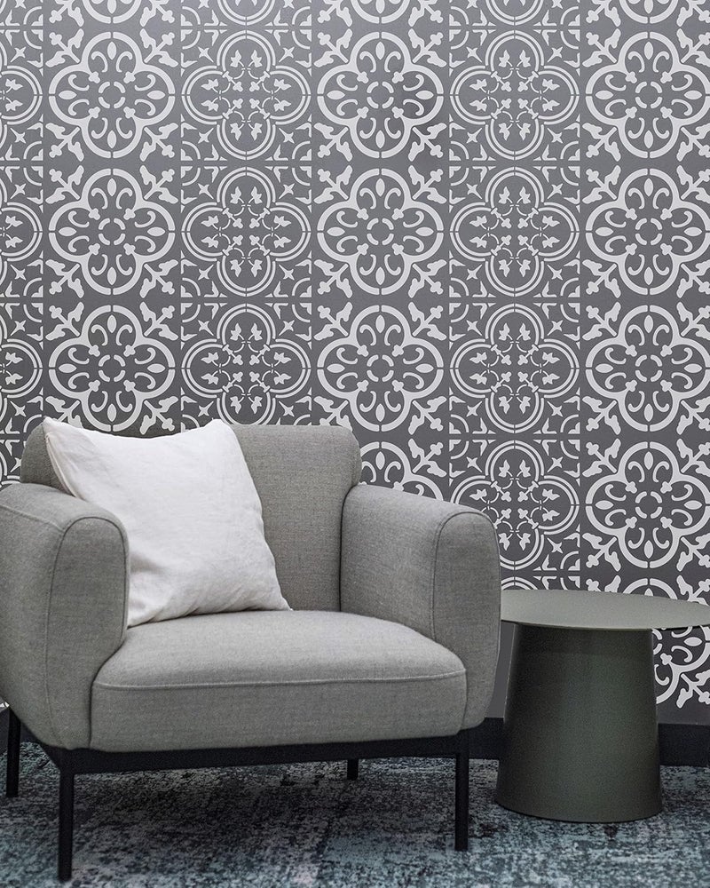 STENCILOGY / 4 pcs. 16 x 16 Inches/Tile Stencil Set, Reusable Tile Stencils Set for Painting, Furniture, Floor/Household Paint Wall Stencils (16x16 inches) - Image 5